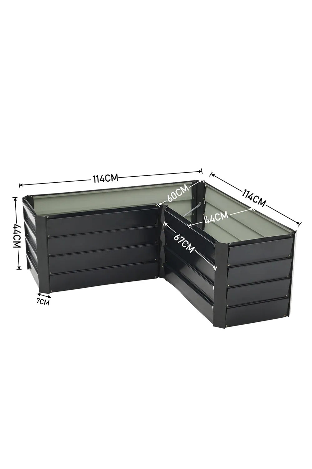 Metall Hochbeet Außen – L-förmiges Gartenbeet aus robustem Metall für Terrasse und Garten