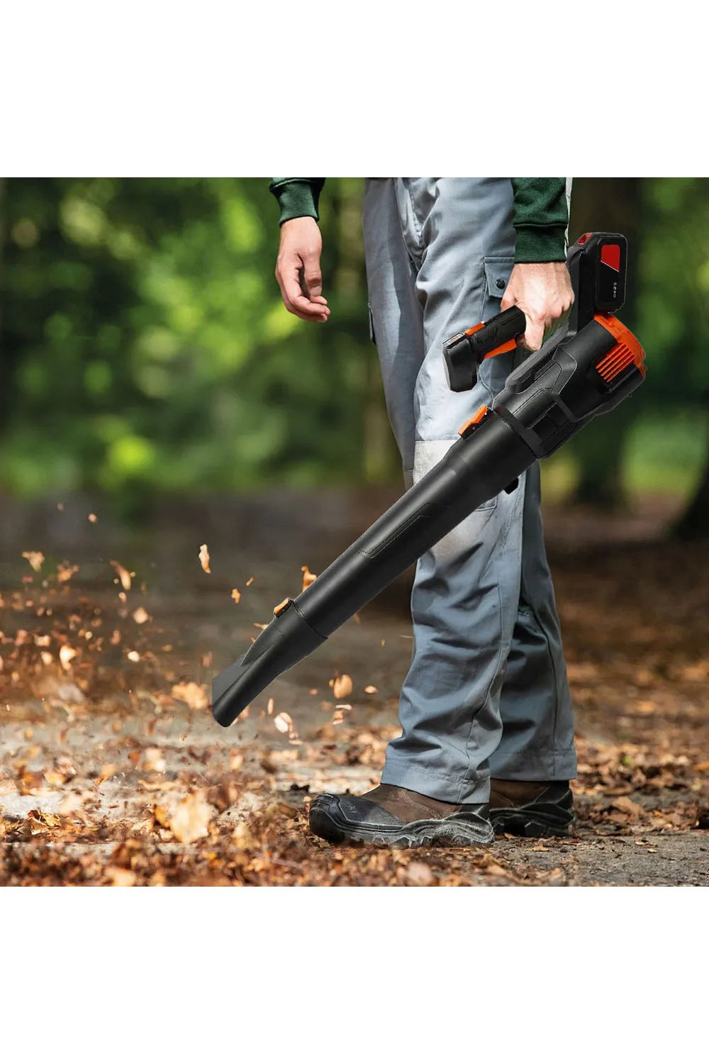 21V Akku Laubbläser kabellos – Handgeführter Laubbläser mit Batterie und Ladegerät für Garten und Terrasse